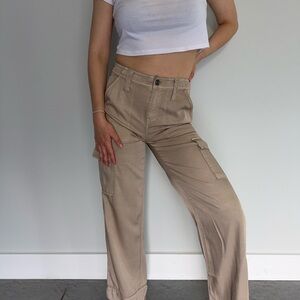 Marrakech High Rise Cargo Pants Khaki Viscose Size 24 XS